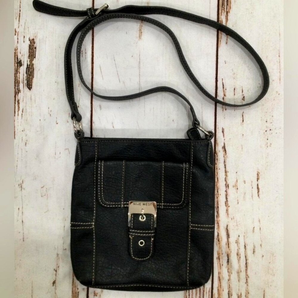 Women's Nine West Black Crossbody Bag Small Faux Leather